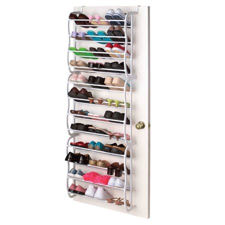 HOME BASICS 36 Pair Shoe Rack, White SR00753